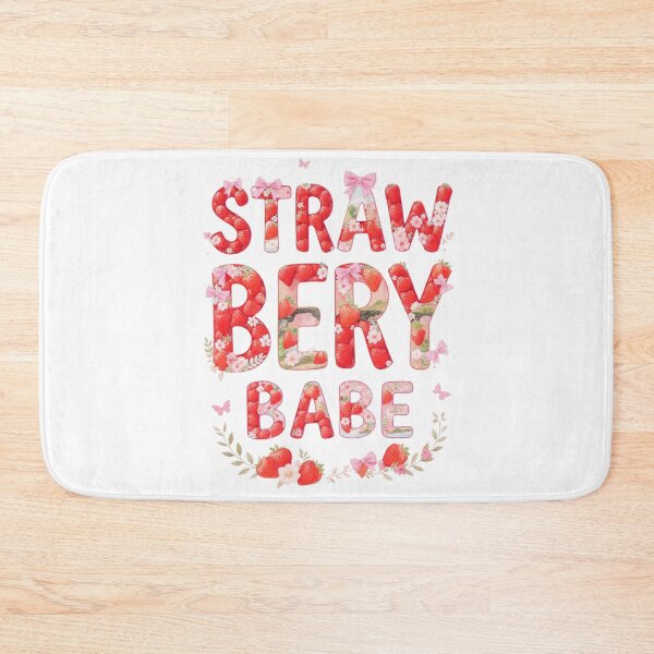 Item preview, Strawberry Babe Conquete Pink Bows Floral fruit Typography  designed and sold by LC&LCPlatform.