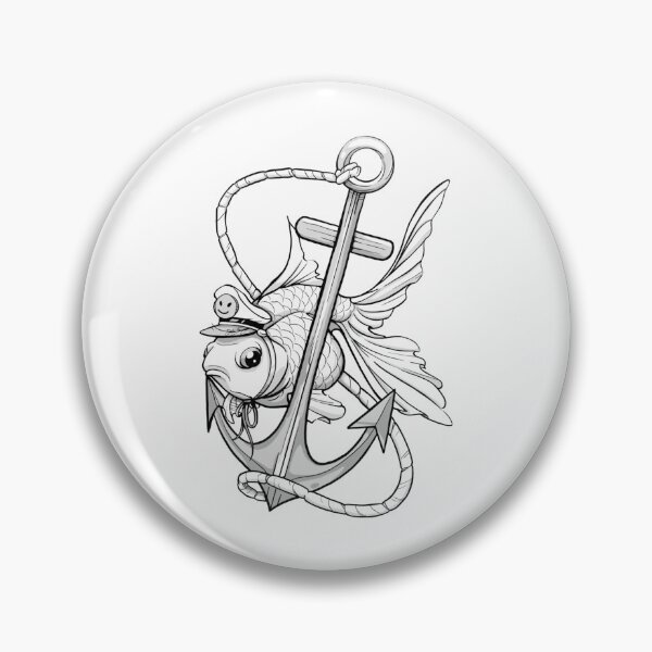 Item preview, Cap’n Cantankerous The Grumpy Fish designed and sold by amidst-no-whale.