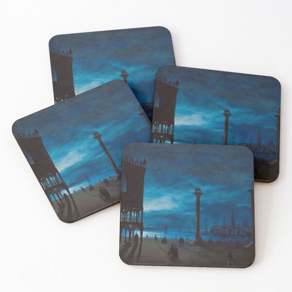 Item preview, Venice, night view featuring the Piazzetta San Marco and the Molo, with a view of the island of San Giorgio by Ippolito Caffi, designed and sold by Jéanpaul  Ferro.