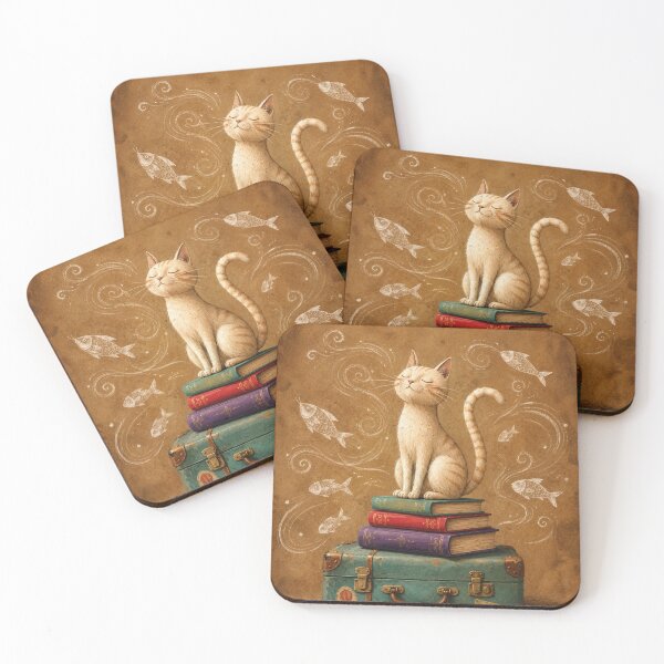 Item preview, Whimsical Cat Journey with Books designed and sold by Rohan132.