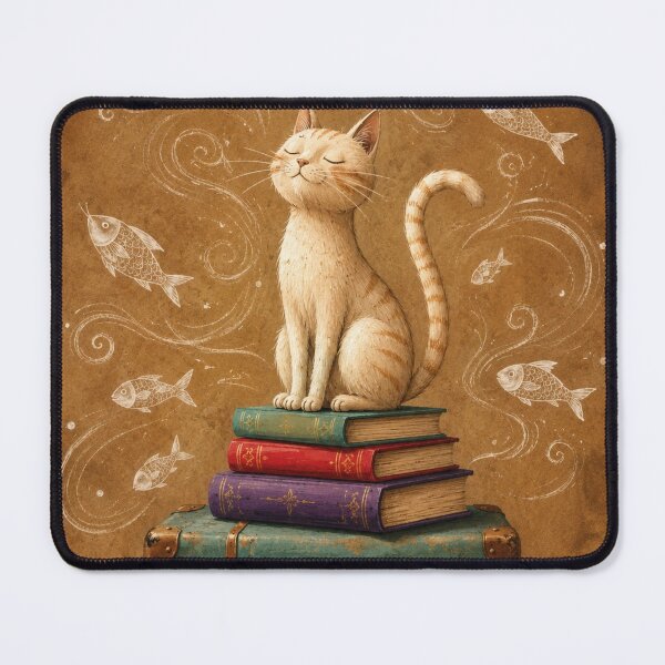 Item preview, Whimsical Cat Journey with Books designed and sold by Rohan132.