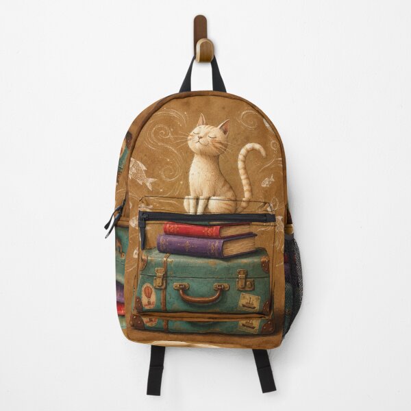 Item preview, Whimsical Cat Journey with Books designed and sold by Rohan132.