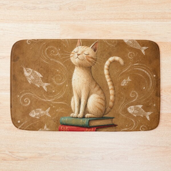 Item preview, Whimsical Cat Journey with Books designed and sold by Rohan132.