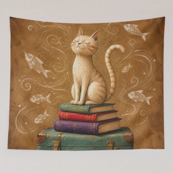 Item preview, Whimsical Cat Journey with Books designed and sold by Pure Craft.