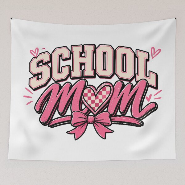 Item preview, School Mom | Retro Varsity Pink Bow Proud Mom Design designed and sold by Sunday.Supply.
