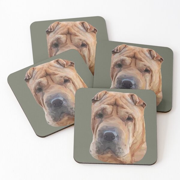 Item preview, Chinese Shar‑Pei Geometric Design – Headshot Illustration designed and sold by Wheel and Woof.