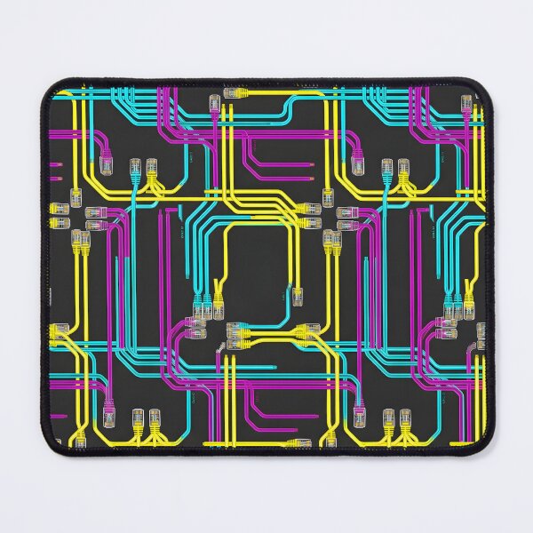 Item preview, Ethernet Patch Cable RJ45 Seamless Tech Pattern Desk Mat designed and sold by ThirdShiftLab.