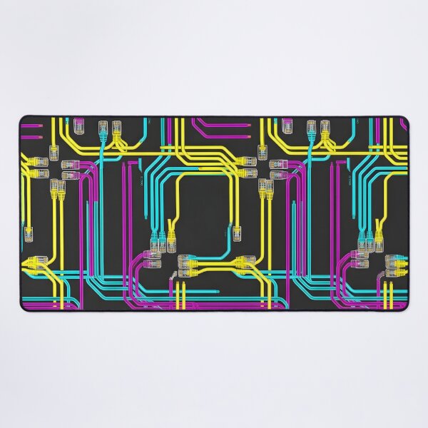Item preview, Ethernet Patch Cable RJ45 Seamless Tech Pattern Desk Mat designed and sold by ThirdShiftLab.
