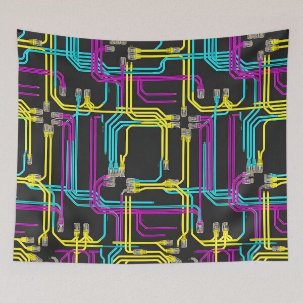Item preview, Ethernet Patch Cable RJ45 Seamless Tech Pattern Desk Mat designed and sold by ThirdShiftLab.