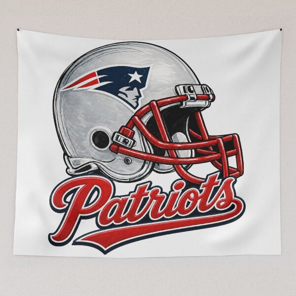 Item preview, New England Patriots NFL Helmet Logo Drawing designed and sold by Luke Foran Sports Art.