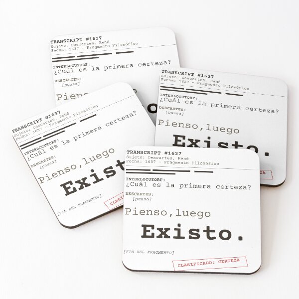 Item preview, I think, therefore I am. Descartes transcript (clear Spanish) designed and sold by Will-to-Power.