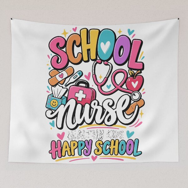 Item preview, School Nurse | Healthy Kids Happy School Nurse Design designed and sold by Sunday.Supply.