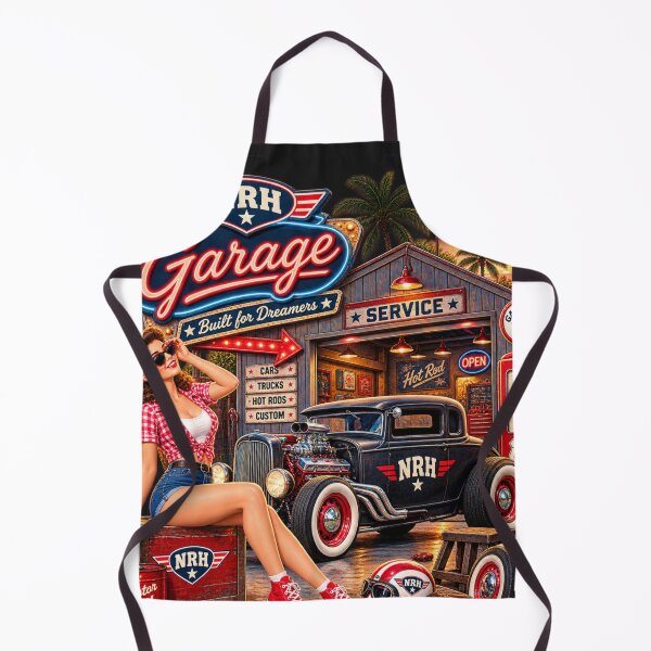 Item preview, Vintage NRH Garage Hot Rod Metal Sign designed and sold by Normandy Road Heritage.