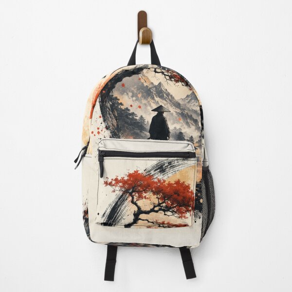 Item preview, The Silent Ronin – Japanese Ink Wash Mountain Art designed and sold by TeeVibeHaus.