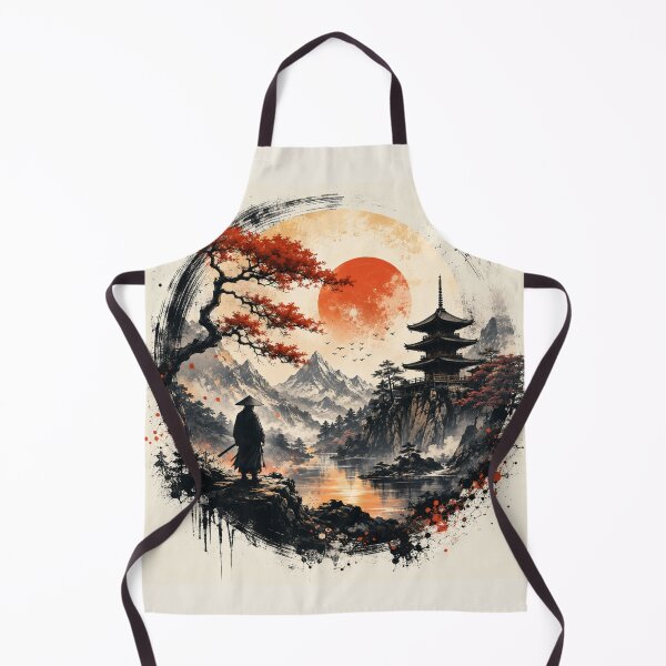Item preview, The Silent Ronin – Japanese Ink Wash Mountain Art designed and sold by TeeVibeHaus.