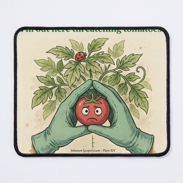 Item preview, Funny Gardening Shirt – Threatening Tomatoes – Sarcastic Plant Mom Gift for Gardeners designed and sold by FurryPrintLab-FurryPrintLabDesign.