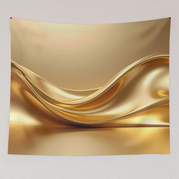 Item preview, Abstract Flowing Liquid Gold Wave Artwork designed and sold by BetweenForms.