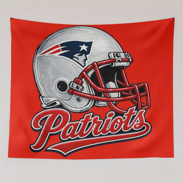 Item preview, New England Patriots NFL Helmet Logo Drawing Red designed and sold by Luke Foran Sports Art.