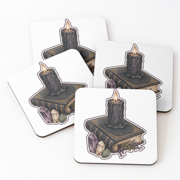 Item preview, Grimoire Candle Crystals Witchy Still Life designed and sold by DreamelleStudio.