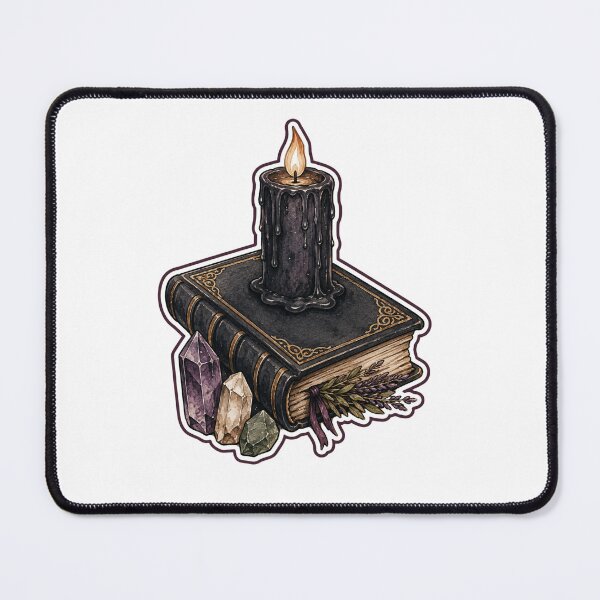 Item preview, Grimoire Candle Crystals Witchy Still Life designed and sold by DreamelleStudio.