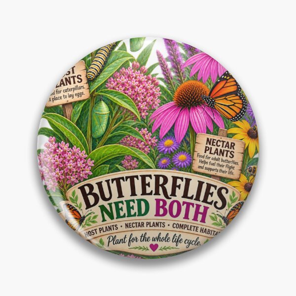 Item preview, Butterflies Need Both...Host Plants & Nectar Plants designed and sold by Whiskered Garden Studio.
