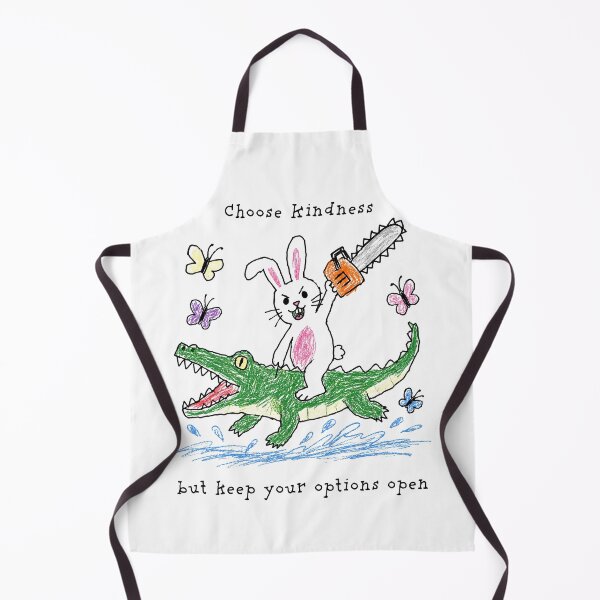 Item preview, Choose Kindness, But Keep Your Options Open – Funny Bunny & Chainsaw Doodle designed and sold by Pop Pantheon & Trim Team.