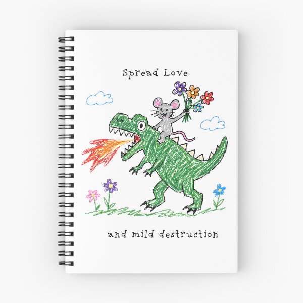 Item preview, Spread Love and Mild Destruction – Funny Mouse & Dragon Doodle designed and sold by Pop Pantheon & Trim Team.