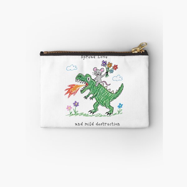 Item preview, Spread Love and Mild Destruction – Funny Mouse & Dragon Doodle designed and sold by Pop Pantheon & Trim Team.
