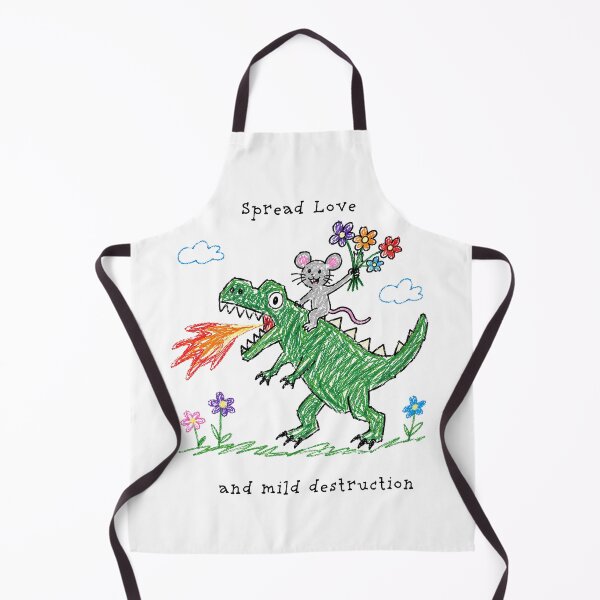 Item preview, Spread Love and Mild Destruction – Funny Mouse & Dragon Doodle designed and sold by Pop Pantheon & Trim Team.
