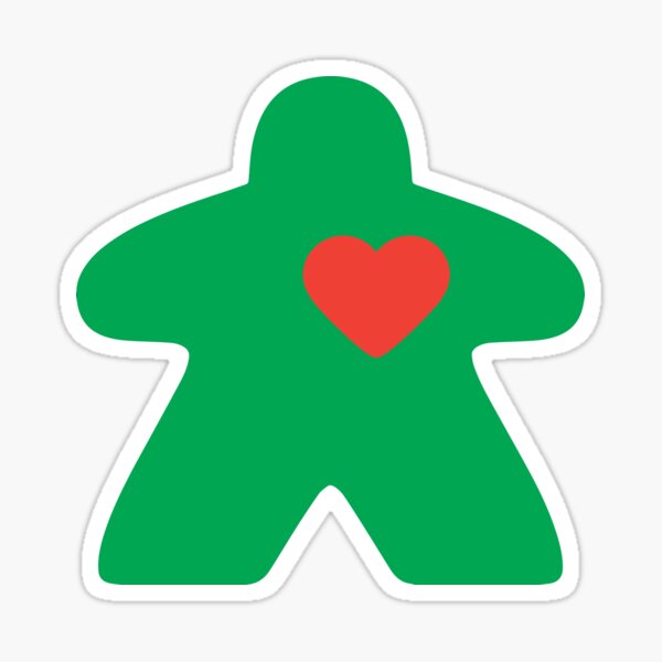 Meeple Love - green Sticker