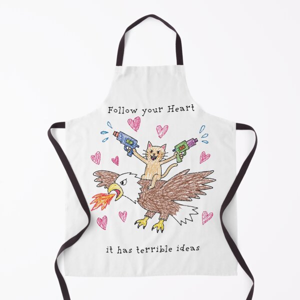 Item preview, Follow Your Heart, It Has Terrible Ideas – Funny Cat & Eagle Doodle designed and sold by Pop Pantheon & Trim Team.