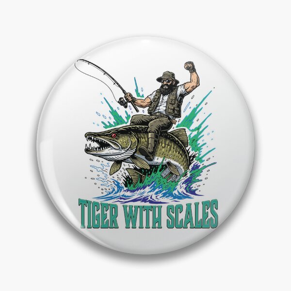Item preview, Tiger With Scales Tiger Muskie cartoon illustraion  designed and sold by Art-Horizon.