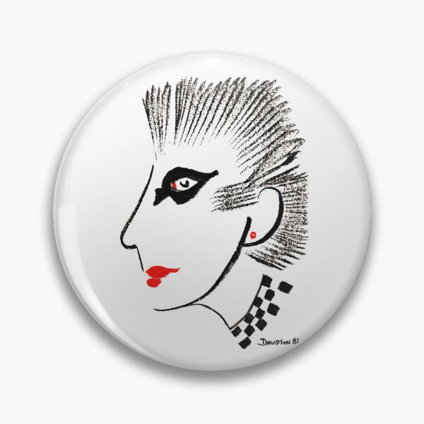 Item preview, 1981 Punk Rock Mohawk Portrait – Vintage New Wave Line Art designed and sold by RedHook-Art.