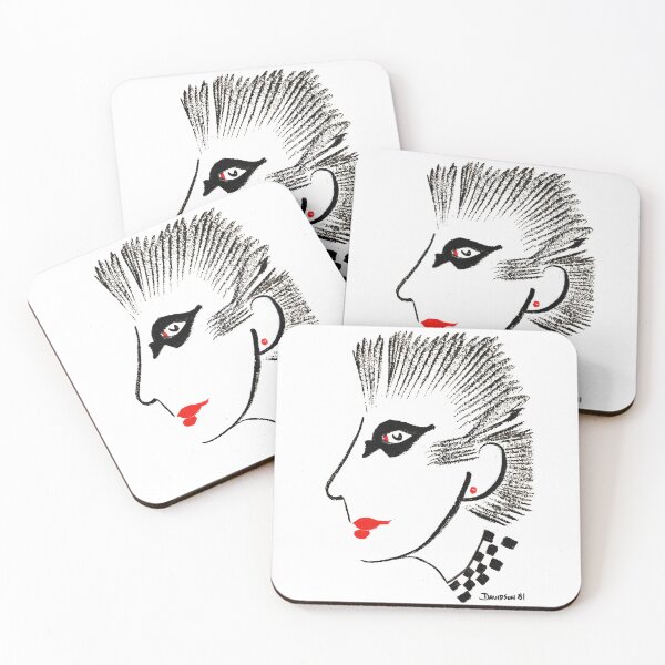Item preview, 1981 Punk Rock Mohawk Portrait – Vintage New Wave Line Art designed and sold by RedHook-Art.
