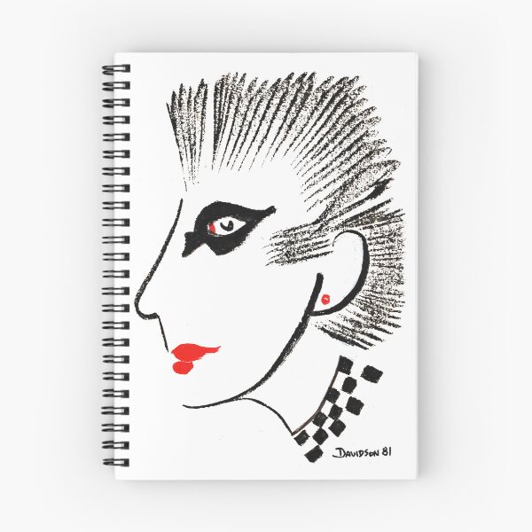 Item preview, 1981 Punk Rock Mohawk Portrait – Vintage New Wave Line Art designed and sold by RedHook-Art.