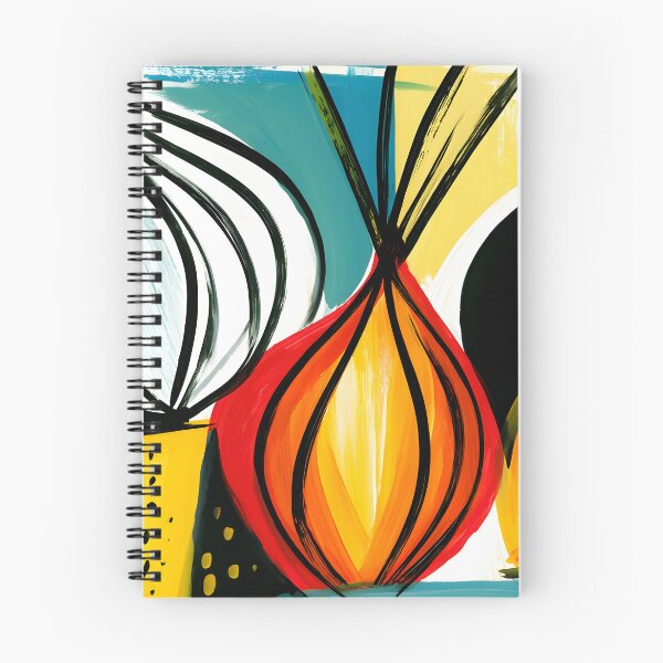 Item preview, Abstract Onion Still Life with Colorful Bottle and Bold Contemporary Kitchen Art in Dynamic Geometry designed and sold by OlfactoART Studio.
