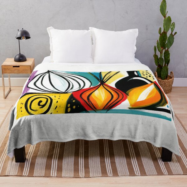 Item preview, Abstract Onion Still Life with Colorful Bottle and Bold Contemporary Kitchen Art in Dynamic Geometry designed and sold by OlfactoART Studio.