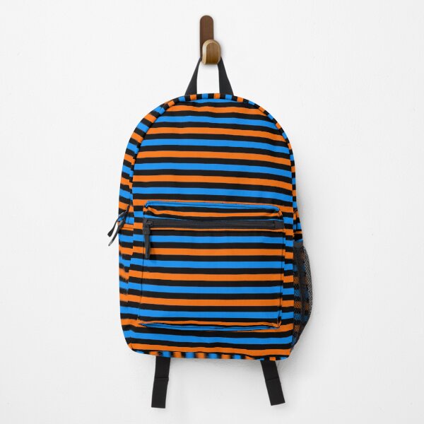 Item preview, Orange And Blue Stripes Design Black designed and sold by PatternTitan.