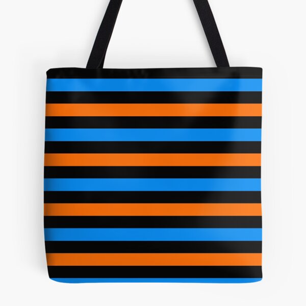 Item preview, Orange And Blue Stripes Design Black  designed and sold by PatternTitan.