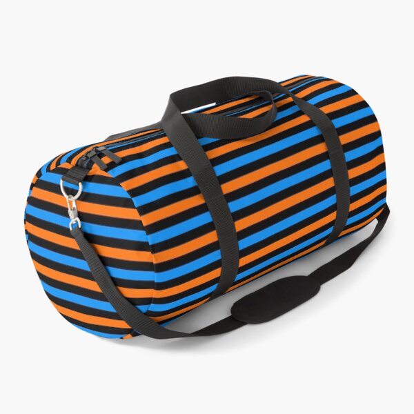 Item preview, Orange And Blue Stripes Design Black  designed and sold by PatternTitan.