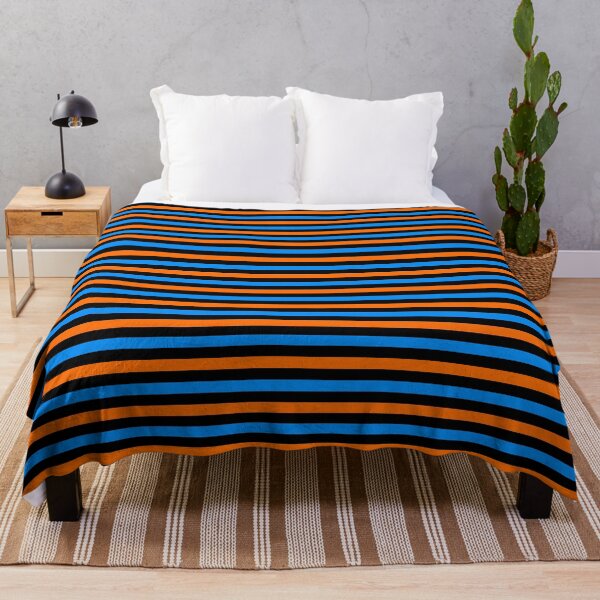 Item preview, Orange And Blue Stripes Design Black designed and sold by PatternTitan.