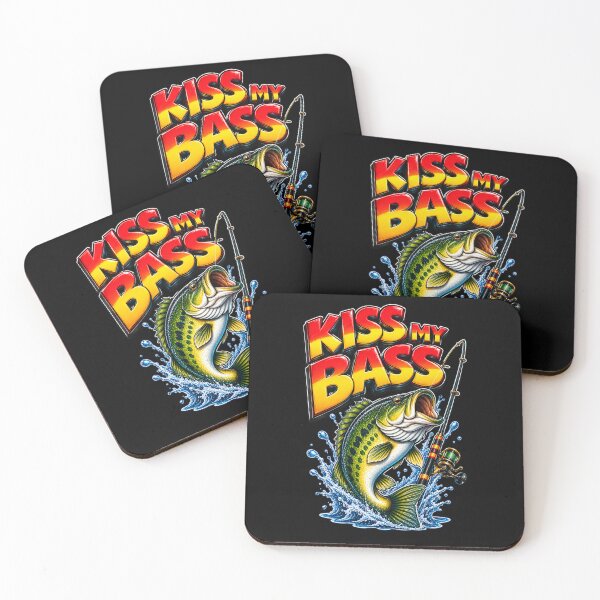 Item preview, Kiss My Bass Fishing Funny Bass Fishing Rod & Splash designed and sold by RawEdgeStudios.