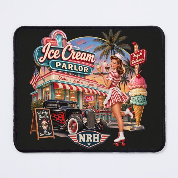 Item preview, Vintage NRH Ice Cream Parlor Metal Sign designed and sold by Normandy Road Heritage.