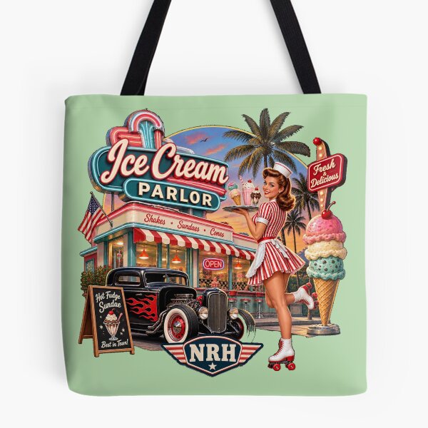 Item preview, Vintage NRH Ice Cream Parlor Metal Sign designed and sold by Normandy Road Heritage.