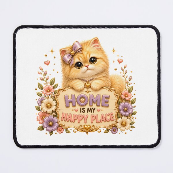 Item preview, Home Is My Happy Place – Cute Persian Cat Cozy Design designed and sold by HO•Designs.