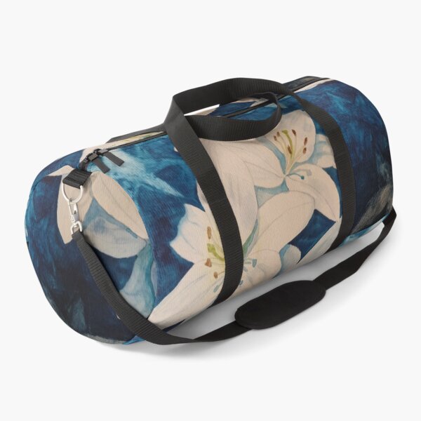 Item preview, White lilies against a blue background painting  designed and sold by esvb.