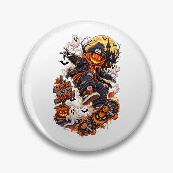 Item preview, Halloween Skateboard Pumpkin Head Skater Trick or Skate Streetwear designed and sold by afr-saad.