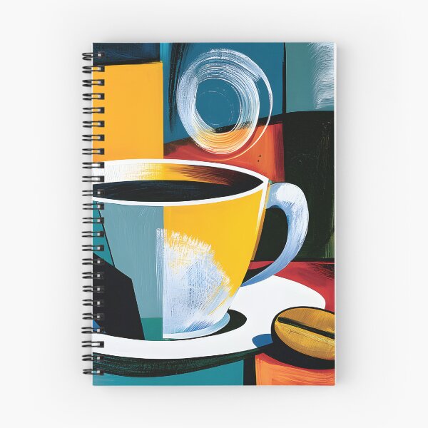 Item preview, Modern Coffee Ritual with Vibrant Geometric Shapes and Bold Contemporary Cafe Inspired Wall Art designed and sold by OlfactoART Studio.