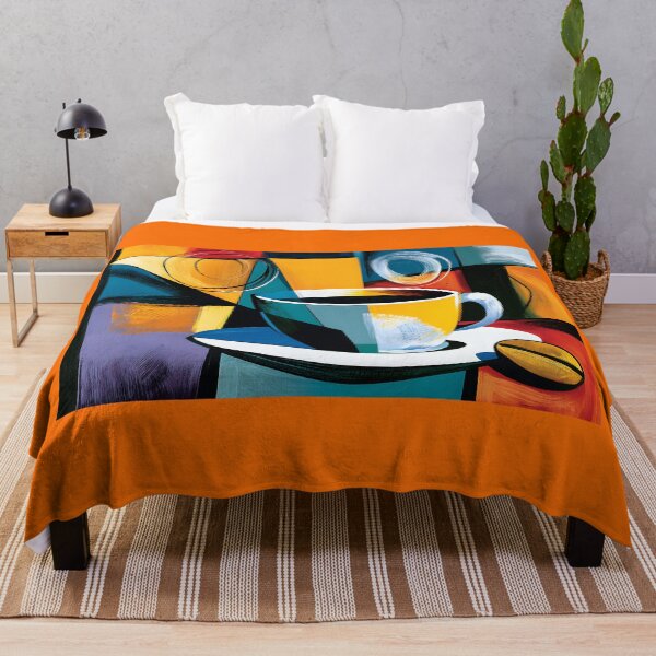 Item preview, Modern Coffee Ritual with Vibrant Geometric Shapes and Bold Contemporary Cafe Inspired Wall Art designed and sold by OlfactoART Studio.
