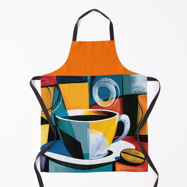 Item preview, Modern Coffee Ritual with Vibrant Geometric Shapes and Bold Contemporary Cafe Inspired Wall Art designed and sold by OlfactoART Studio.